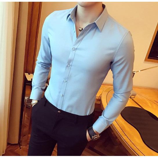 Áo sơ mi nam Urano dài tay kiểu dáng Hàn Quốc , vải lụa thái mềm mịn ,chống nhăn ,chống xù cao cấp(SML) | BigBuy360 - bigbuy360.vn