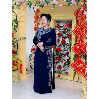 ÁO DÀI MẸ ĐÍNH PHA LÊ CAO CẤP