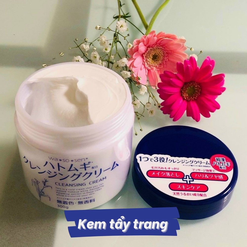 Tẩy trang dạng kem làm sạch da chiết xuất dĩ ý Wasosen Hatomugi Cleansing Cream 300g | BigBuy360 - bigbuy360.vn