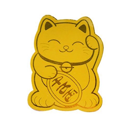 Miếng dán mèo vàng thần tài, chiêu tài chiêu lộc, miếng dán decal mạ vàng dán lưng điện thoại, ví tiền,...