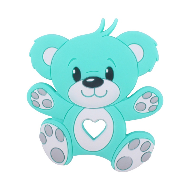 Đồ Chơi Ngậm Nướu Hình Gấu Hoạt Hình Bằng Silicon Phối Chuỗi Hạt Xinh Xắn Dành Cho Bé