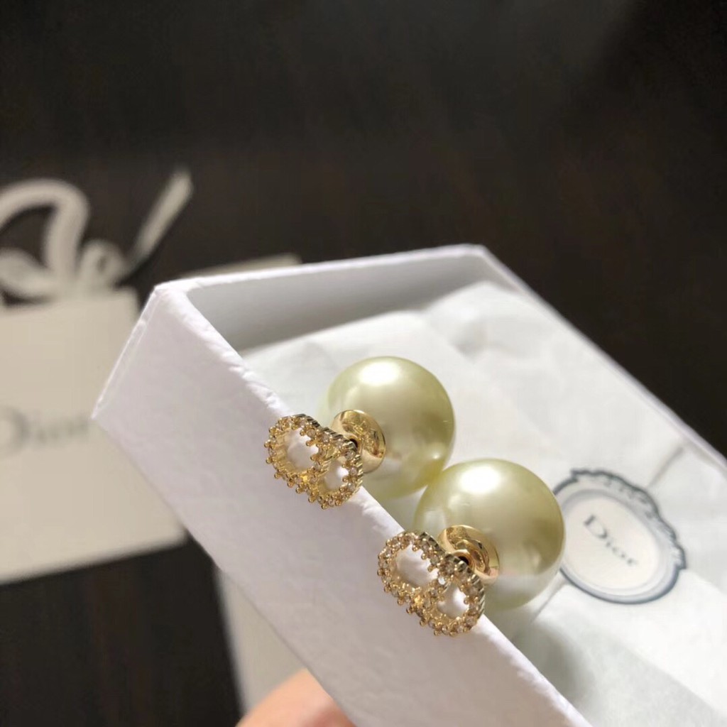 Mới Khuyên Tai Dior Đính Ngọc Trai Đơn Giản Phong Cách Retro