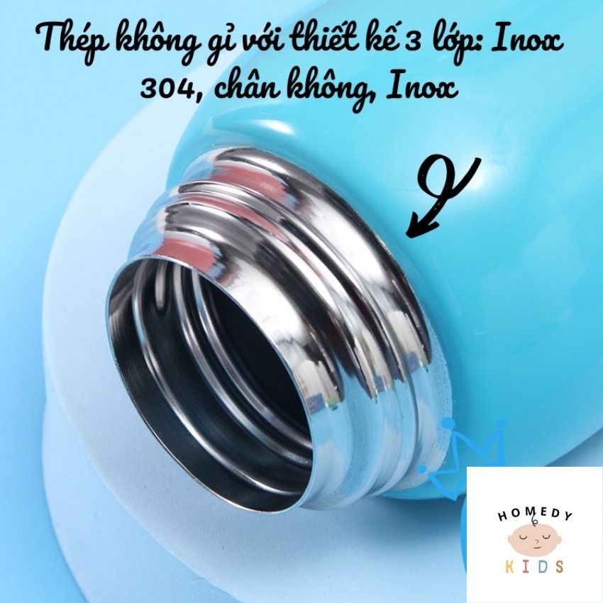 Bình giữ nhiệt cho bé đi học đi chơi cute dễ thương bình tập uống nước bình đựng thực phẩm, đựng sữa BN05 Homedy Kids