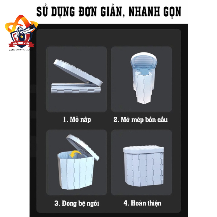 Bồn cầu dã ngoại cắm trại gấp gọn đi vệ sinh cỡ lớn, tiện dụng khi đi du lịch cắm trại, dã ngoại-DCP14