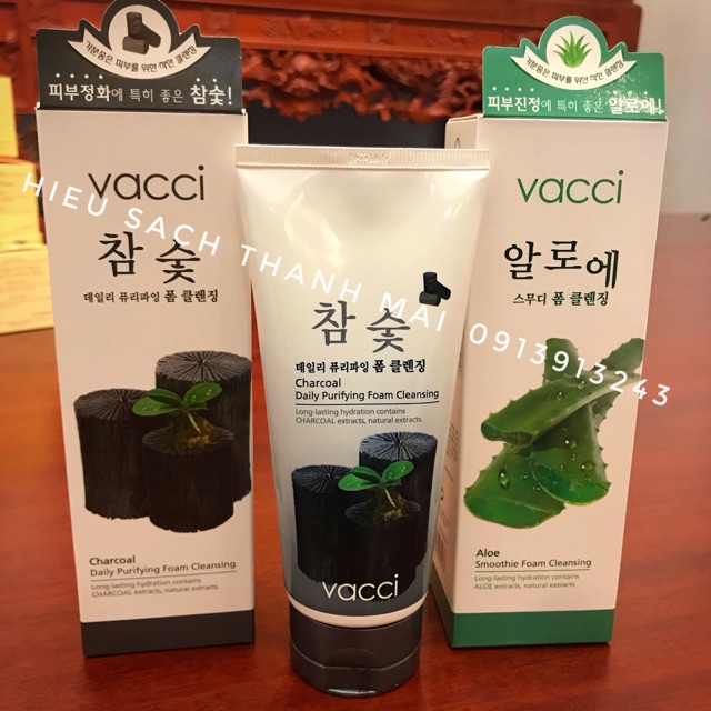 Sữa rửa mặt Vacci Than hoạt tính Hàn Quốc