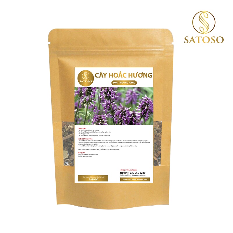 Hoắc hương khô SATOSO 1kg hàng đẹp sạch thơm tốt cho sức khỏe SA65