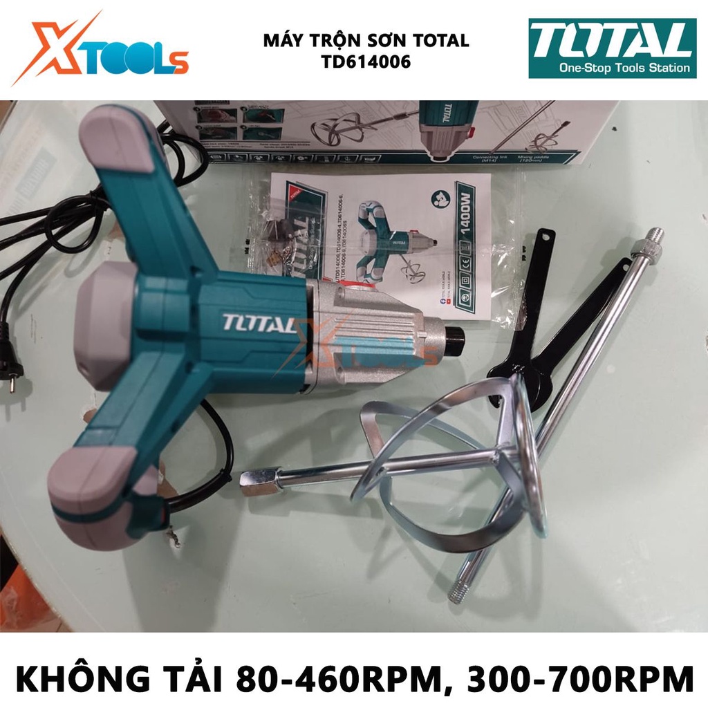 Máy trộn sơn TOTAL TD614006 | máy khuấy sơn Công suất: 1400W, dùng để đảo, khuấy, trộn sơn... để phục vụ cho quá trình p