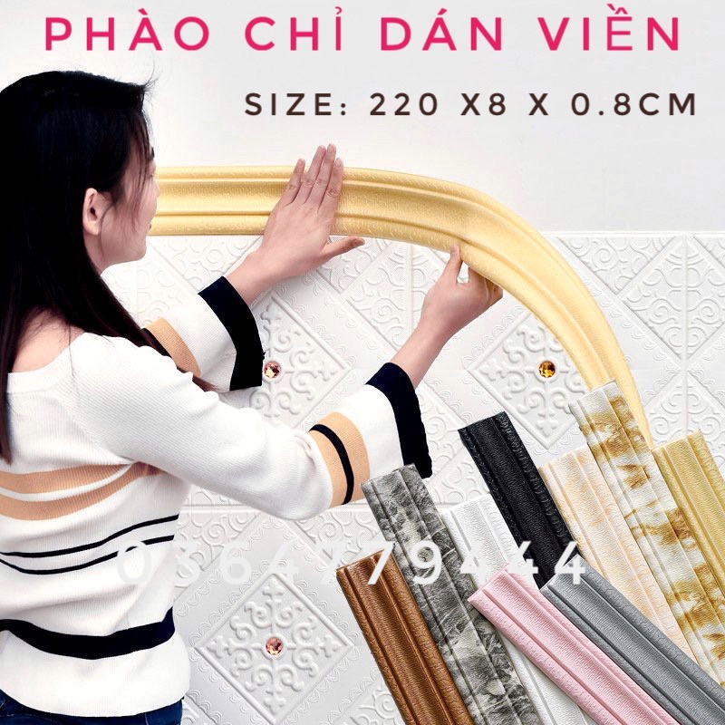 [Mã LIFEHLDEC giảm 10% đơn 99k] Phào chỉ xốp, viền Xốp dán tường 3d khổ lớn nhất 2.2m x 8.5 cm giá gốc