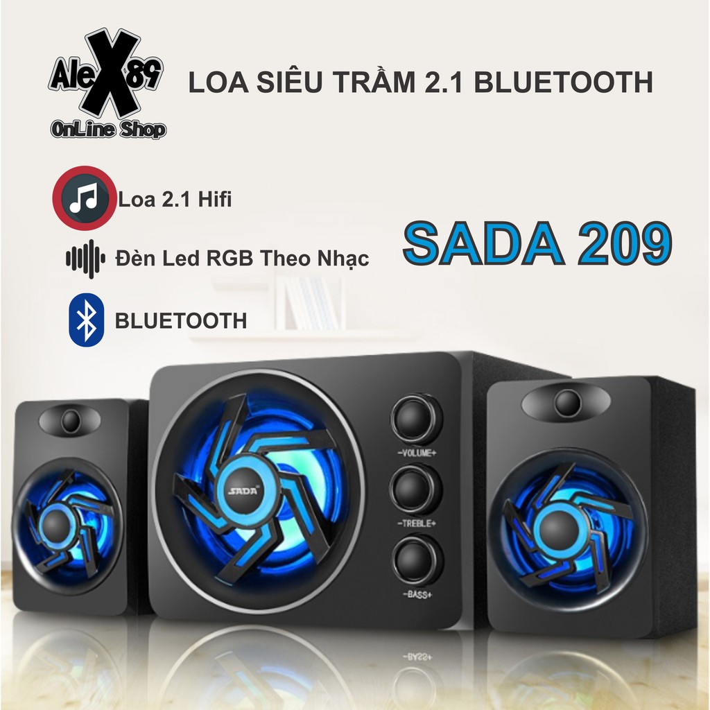 LOA GAMING LED SADA D209 BLUETOOTH SIÊU TRẦM