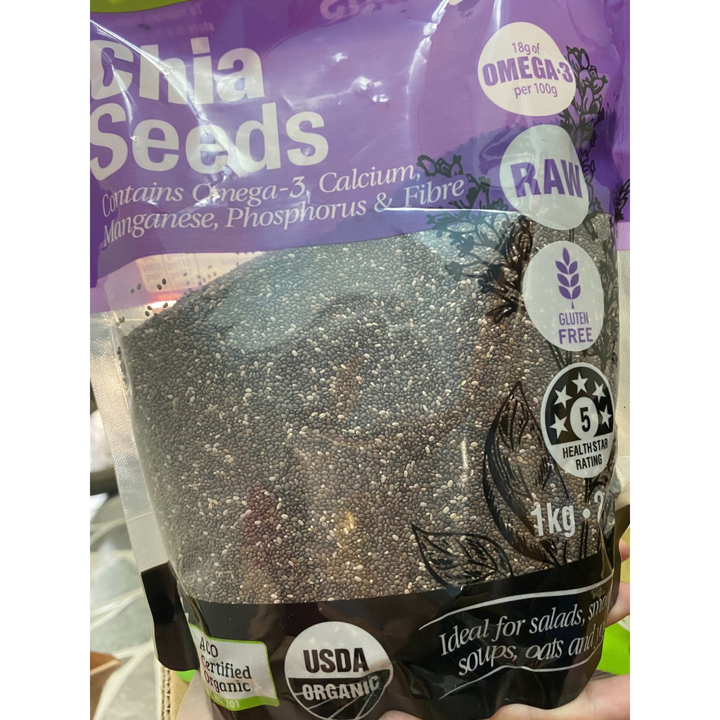 1 kg Hạt chia Úc Organic Chia Seeds (mẫu mới )  [ BÁN LẺ GIÁ SĨ ]