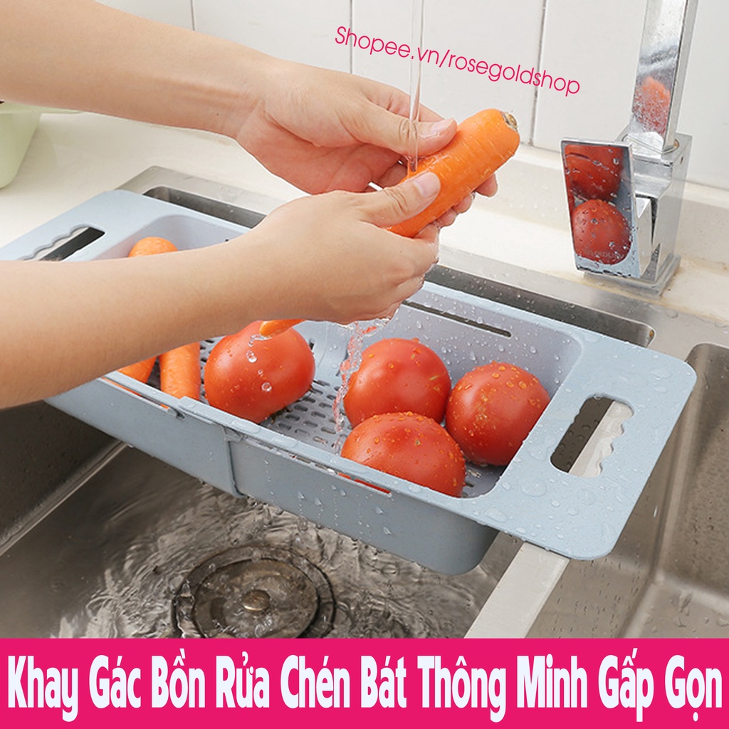 Rổ Nhựa Gác Bồn Rửa Bát Điều Chỉnh Được Kích Thước Đa Năng Tiện Dụng - Khay Nhựa Gác Bồn Rửa Bát Việt Nhật