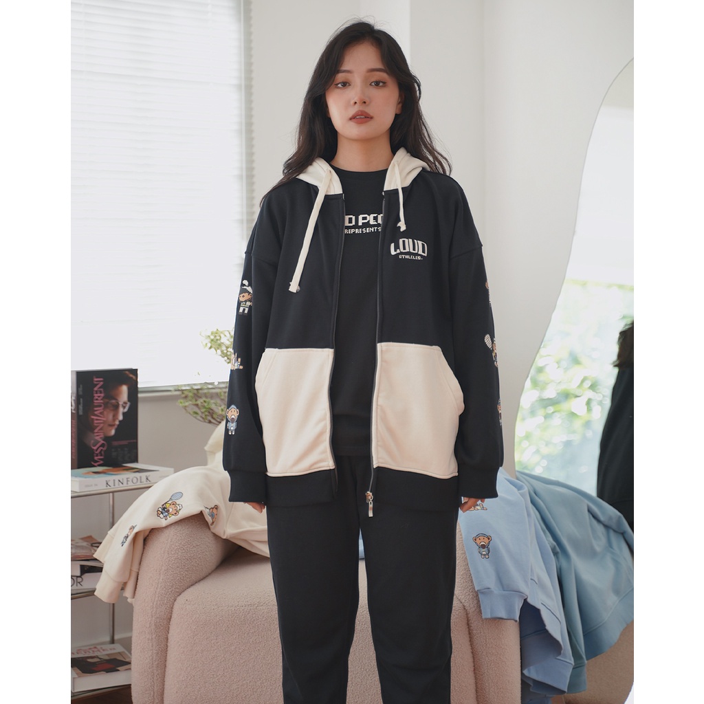 Áo zipper hoodie LOUD®  "MOVING" Collection - Black