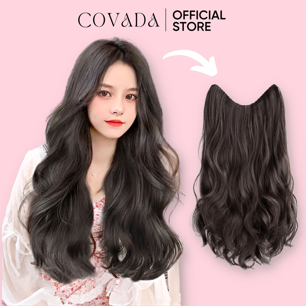 Tóc Giả Nữ COVADA Kẹp Nửa Đầu Xoăn Đẹp Chữ U Cao Cấp TG02