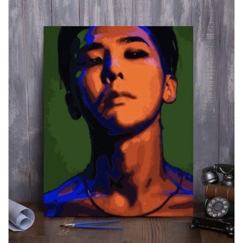 Tranh Sơn Dầu Số Hoá Ca Sĩ G-Dragon, Tranh Tô Màu Theo Số Ca Sĩ G-Dragon