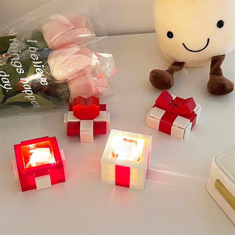 Hộp trang sức khối xây dựng hộp quà valentine món quà sinh nhật câu đố
