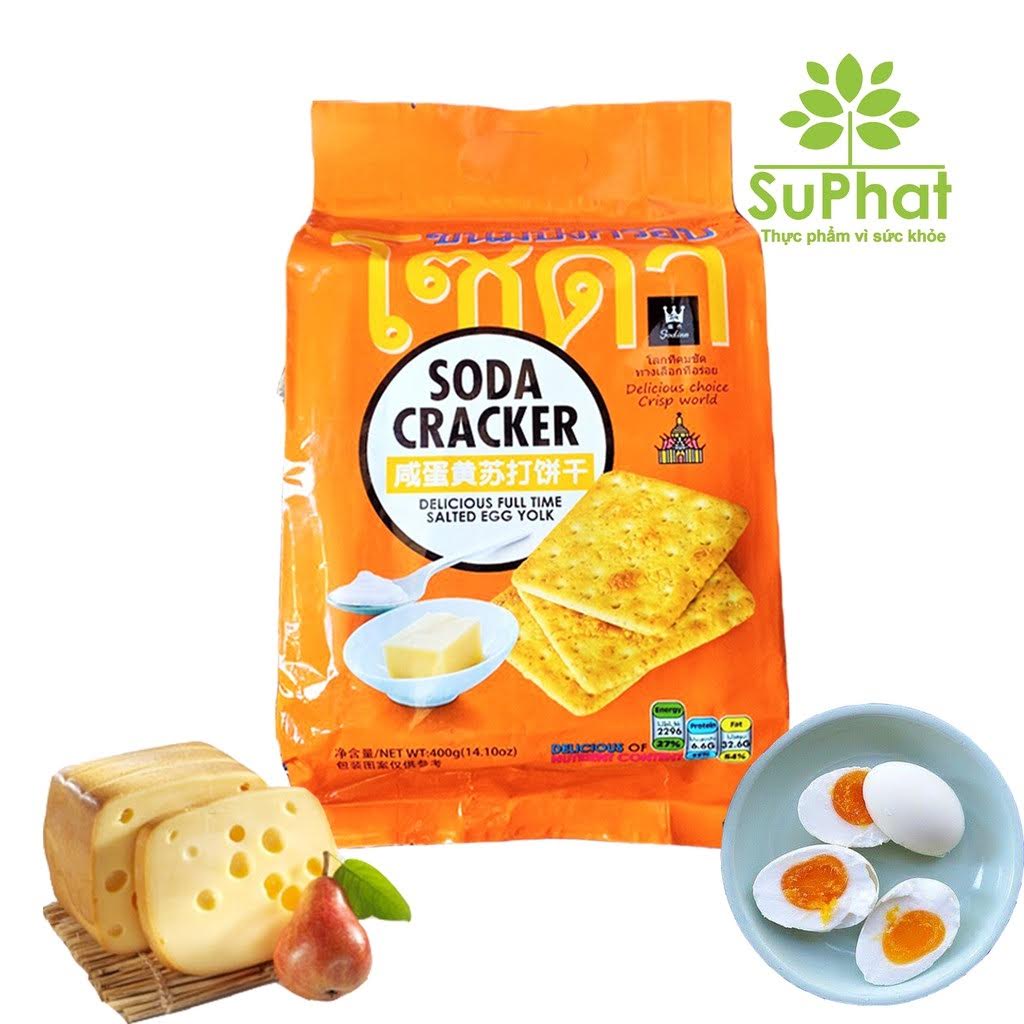 [ Bánh quy dinh dưỡng ] BÁNH SODA CRACKER MẶN Thái Lan gói lớn 400g.