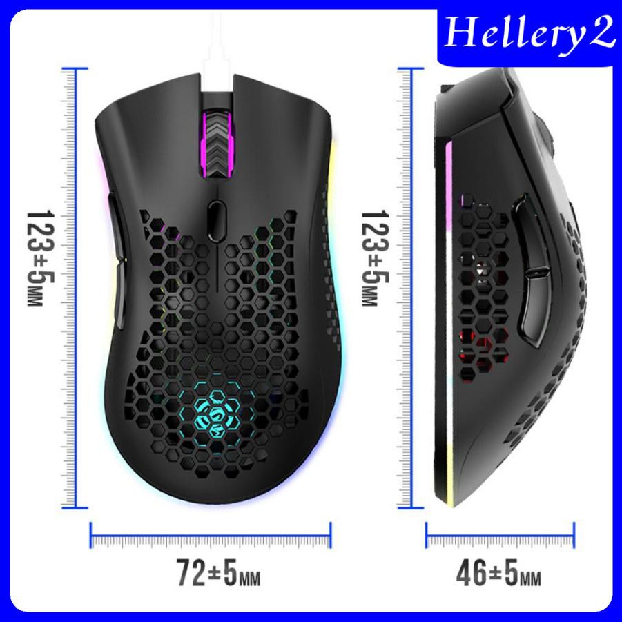 2.4G Wireless Gaming Mouse RGB Honeycomb Mouse Mice for Gamer Office Black