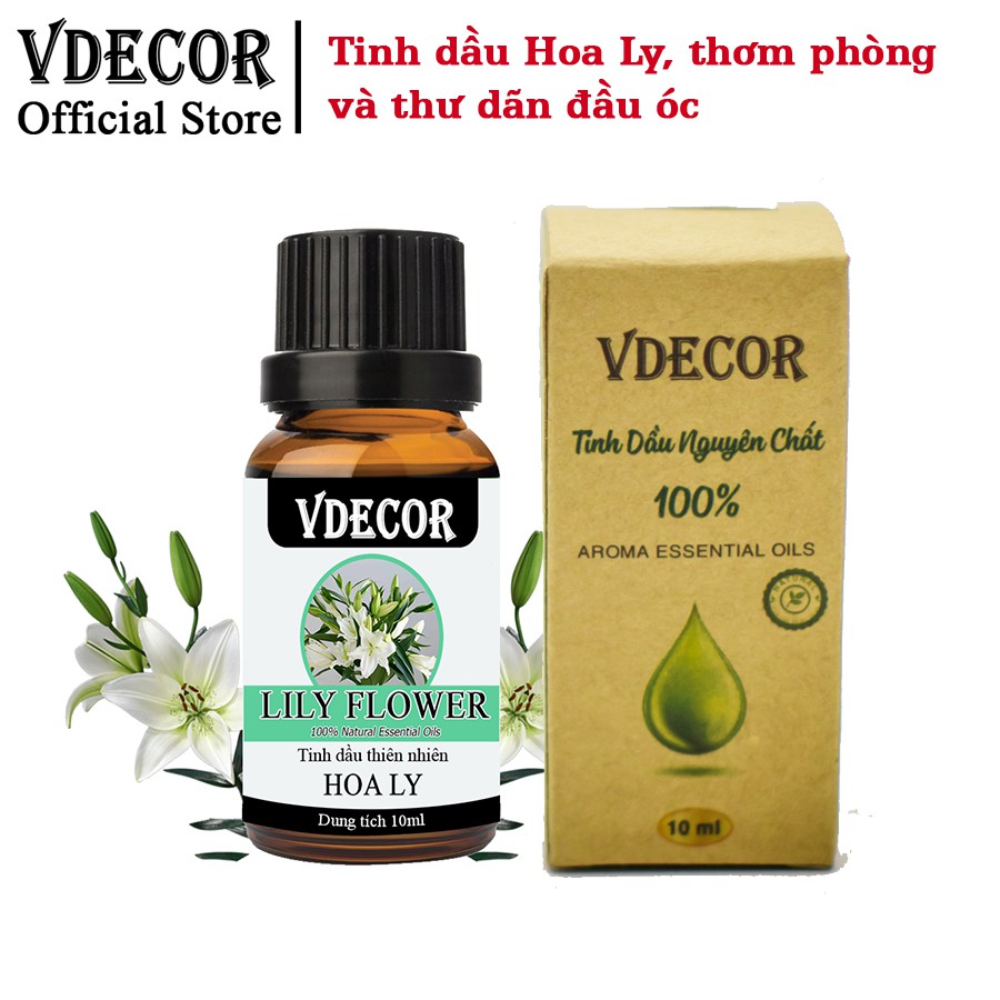 Tinh dầu Hoa Ly VDECOR nguyên chất 100% thiên nhiên (10ml)