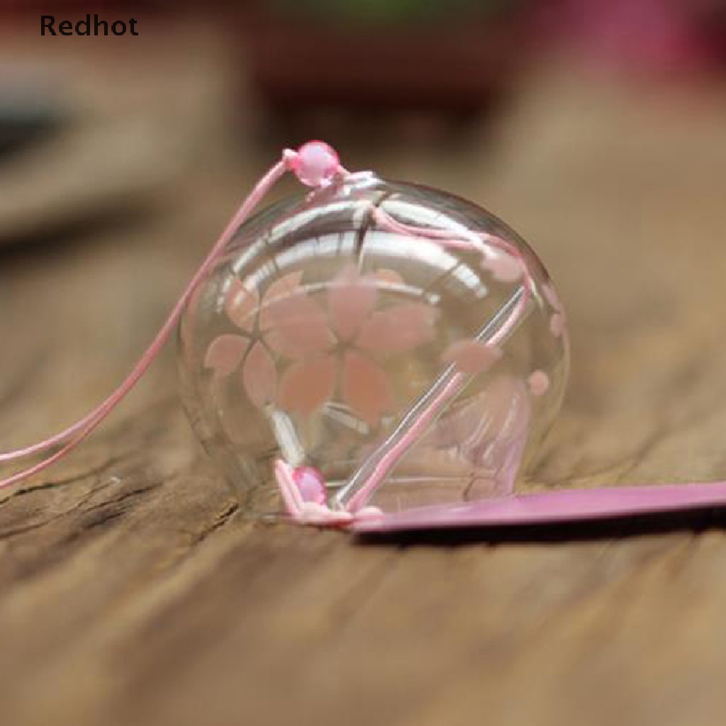 Chuông gió thủy tinh họa tiết hoa anh đào dùng trang trí nhà cửa