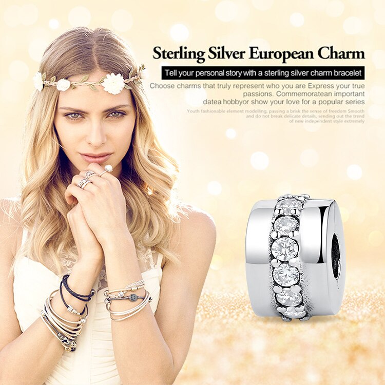 Hạt charm Bamoer PSC032 bạc 925 dùng để làm lắc tay và vòng tay trang sức thời trang cho nữ