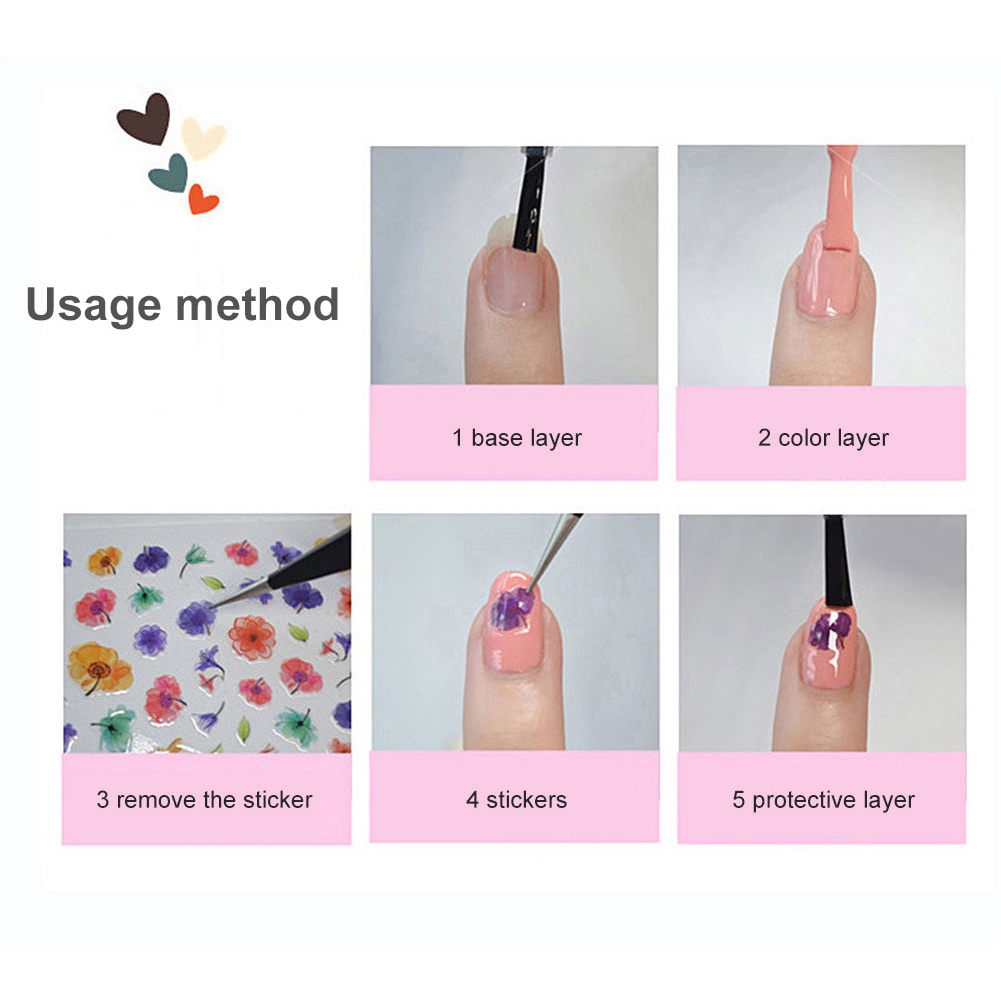 Miếng Dán Trang Trí Móng Tay Họa Tiết Da Báo / Xương Rồng Độc Đáo