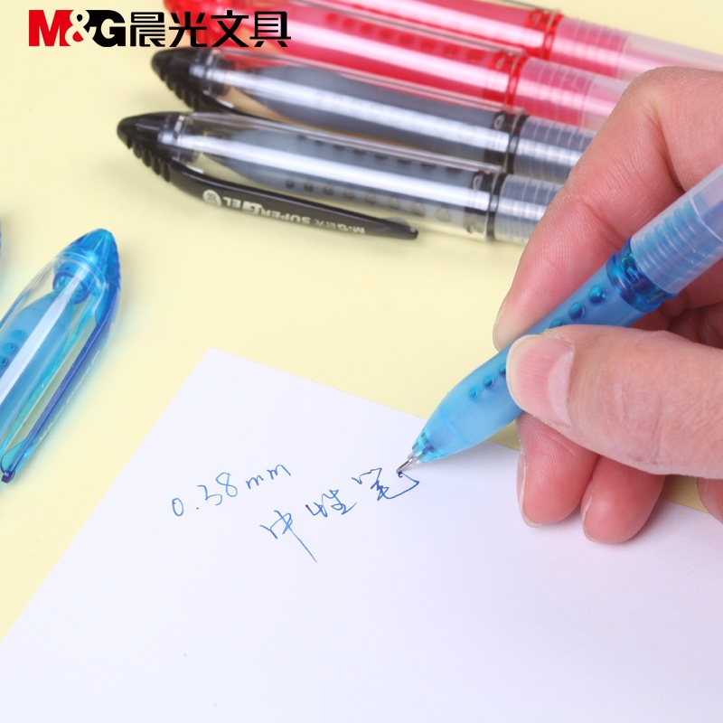 Bút mực Gel ngòi 0.38mm màu đỏ/đen/xanh dương