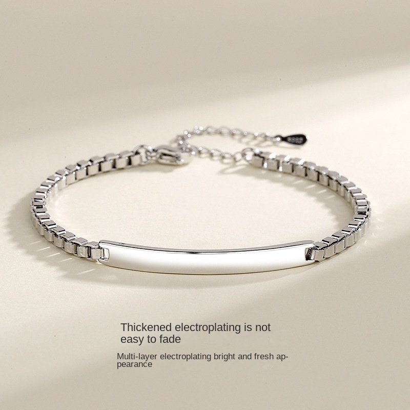 Vòng Đeo Tay Kỷ Niệm Dạng Phẳng Sáng Bóng Cho Cặ