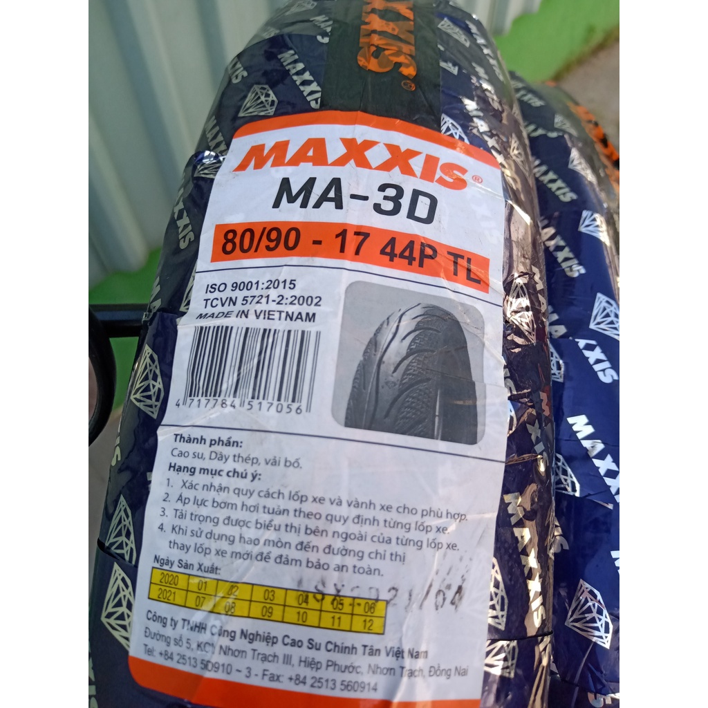 Vỏ xe Maxxis 80/90-17 không ruột