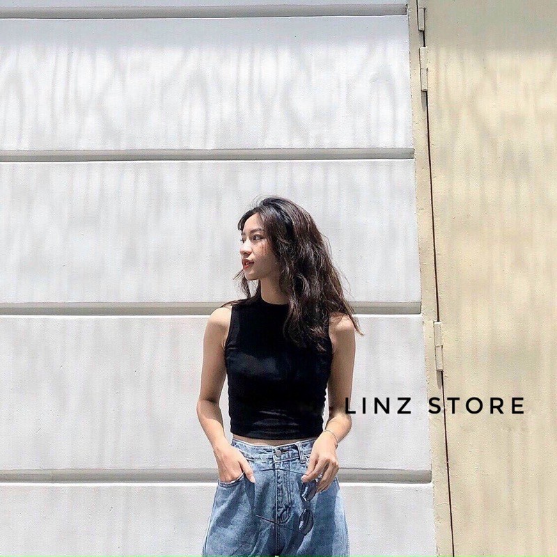 Áo Croptop nữ Linzstore chất cotton cao cấp - áo ba lỗ cộc tay chất vải mềm mịn co giãn 4 chiều A16