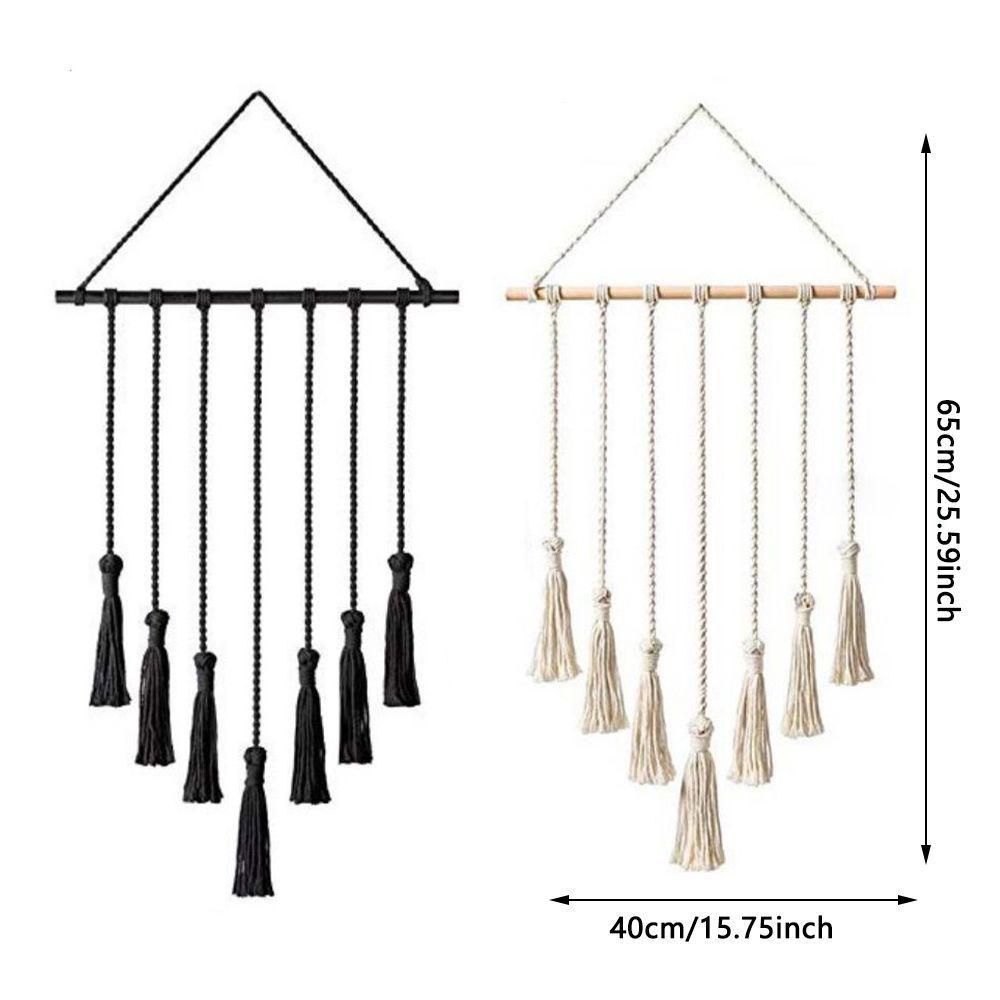 CONOPERY Thảm Dệt Tay Phối Tua Rua Bằng Gỗ Phong Cách Boho Dùng Trang Trí Nhà Cửa