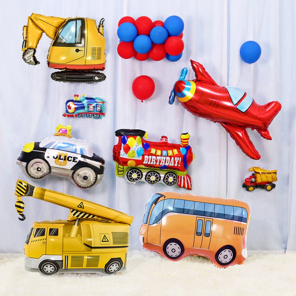 Bong bóng nhôm hình máy xúc dùng trang trí tiệc sinh nhật cho bé