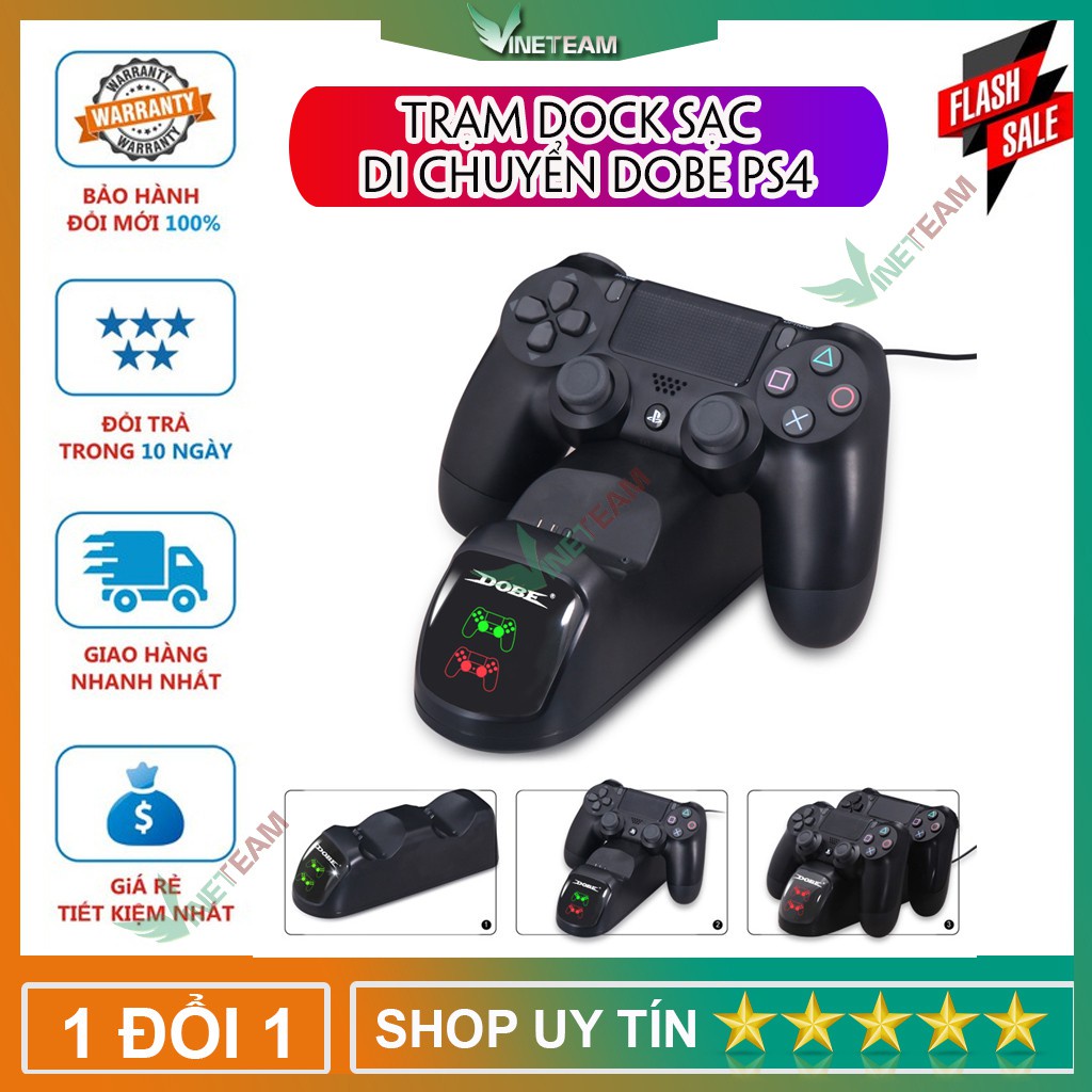 Dock sạc tay cầm DualShock Dobe cho tay cầm điều khiển PS4/Slim/Pro (TP4-889) -dc4072