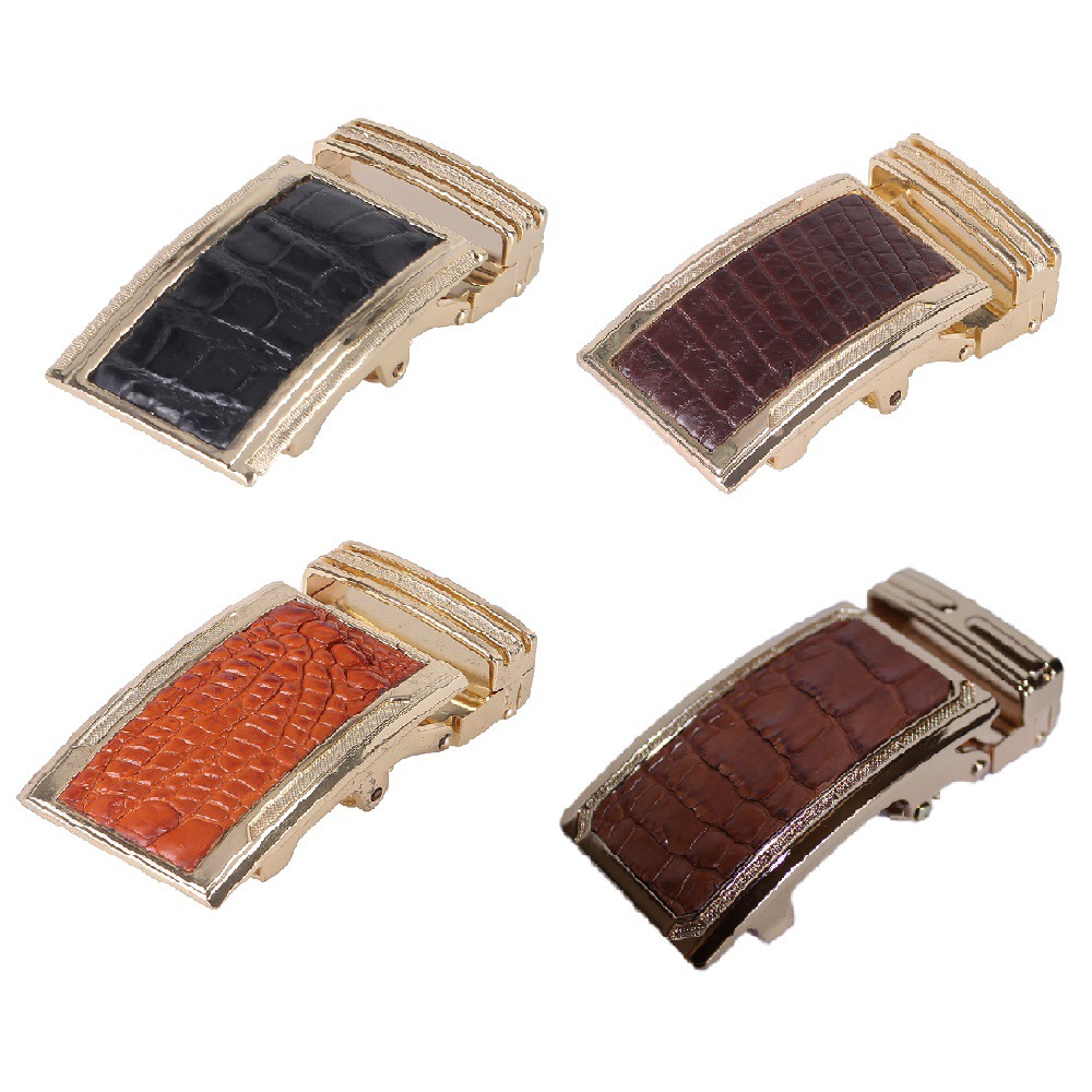 HP9221-22-23-24 - Đầu khóa da cá sấu Huy Hoàng 4 phân đầu vàng màu đen, nâu đất, vàng, nâu đỏ