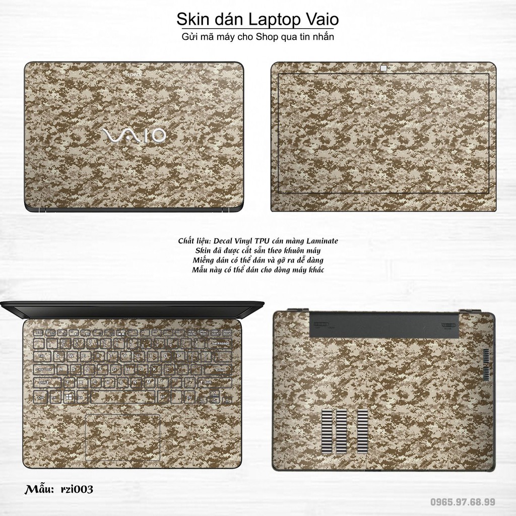 Skin dán Laptop Sony Vaio in hình rằn ri _nhiều mẫu 2 (inbox mã máy cho Shop)