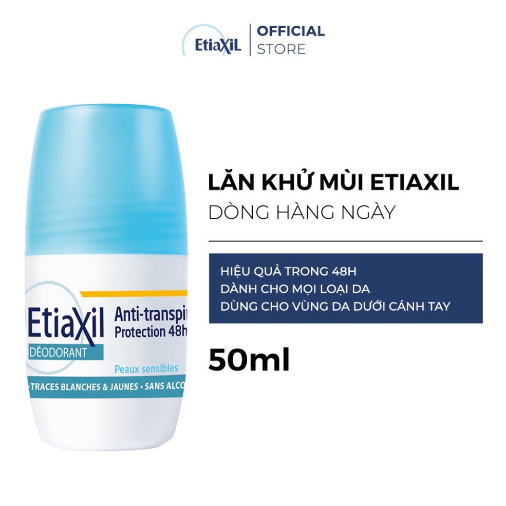 [CHÍNH HÃNG] Etiaxil Khử Mùi Vùng Cánh Tay Dạng Lăn Déodorant Roll - On 48H 50ml