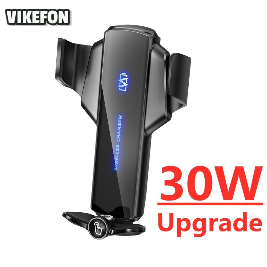 Đế Sạc Nhanh Không Dây 30W Qi Gắn Lỗ Thông Gió Xe Ô Tô Cho IPhone Xiaomi Samsung