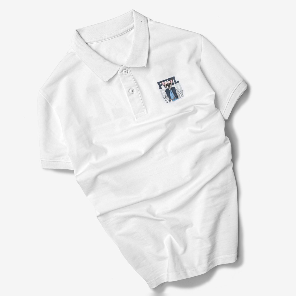 Áo thun Polo nam cổ bẻ DODO hình Pug Dog vải Cotton Trắng P14-POLOMAN | BigBuy360 - bigbuy360.vn