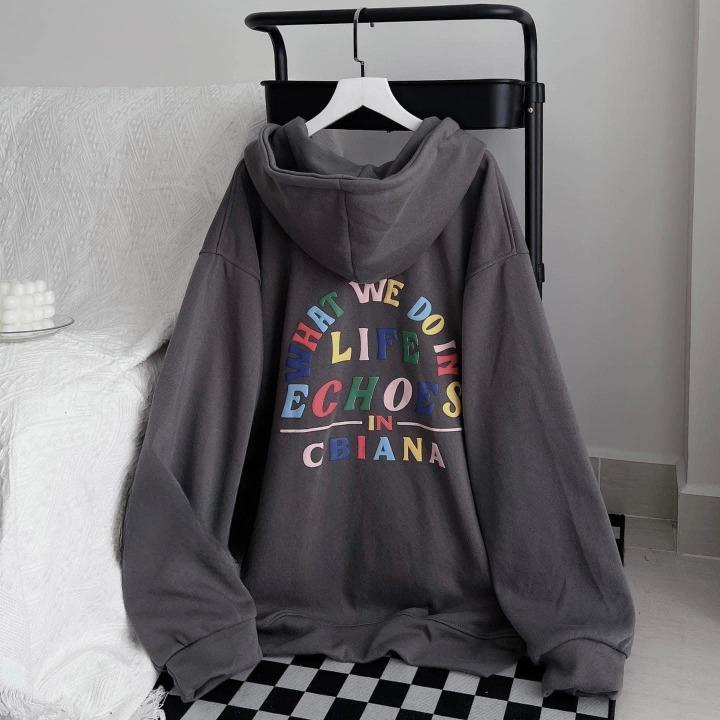 Áo Khoác Hoodie Nam Nữ from rộng hình in sắc nét, Áo Nỉ Unisex hàng khóa có mũ hai lớp