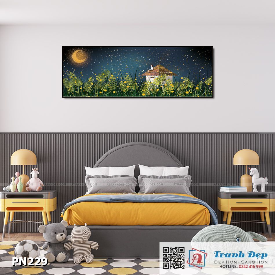 Tranh canvas trang trí phòng ngủ - Ngắm sao - PN229
