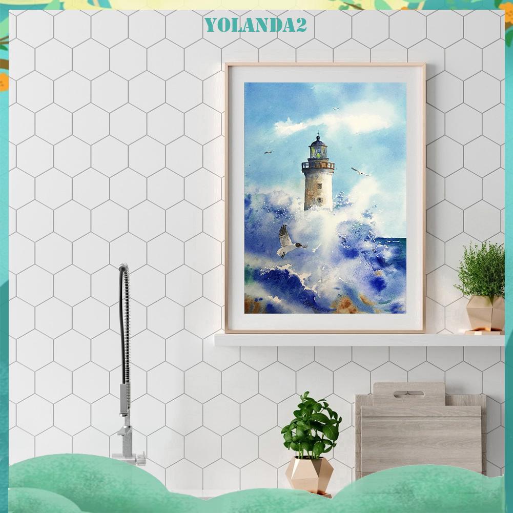 Tranh đính đá toàn bộ hình ngọn hải đăng và sóng