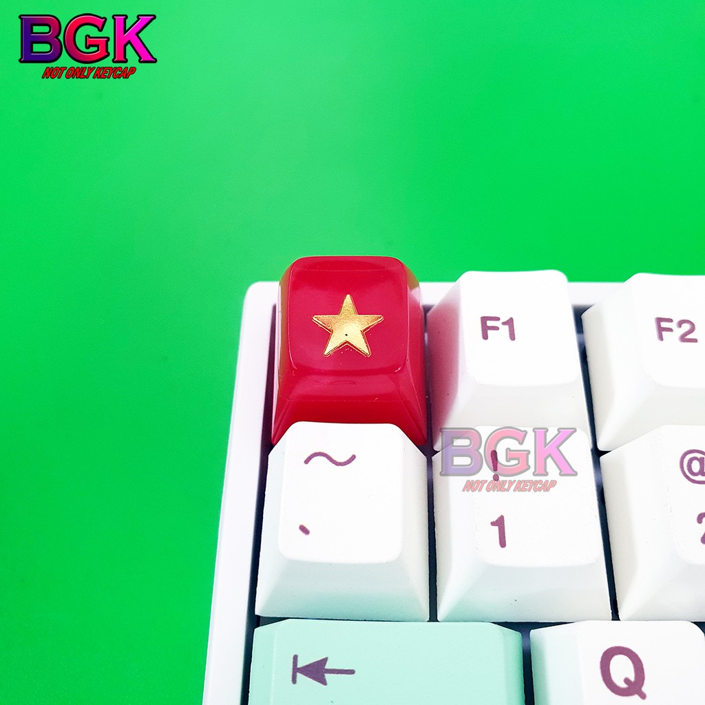 Keycap Lẻ Hình Sao Vàng Cờ Việt Nam SA profile ( keycap resin độc lạ )( Keycap Artisan )