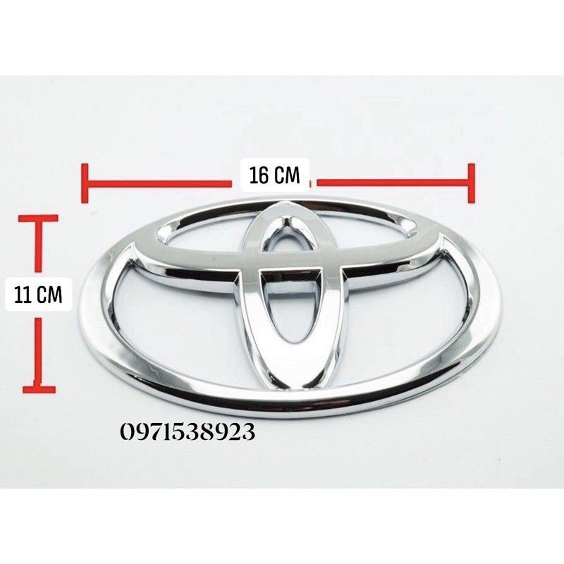 logo TOYOTA trước đầu xe TOYOTA INNOVA 2017-2021 kích thước 16cm*11cm