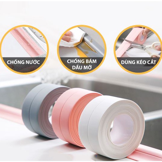 🍉Băng Keo PVC Chống nước Dán Viền Bếp Băng Dính Dán Mép Tường Chống Ẩm Mốc  DUASHOP.