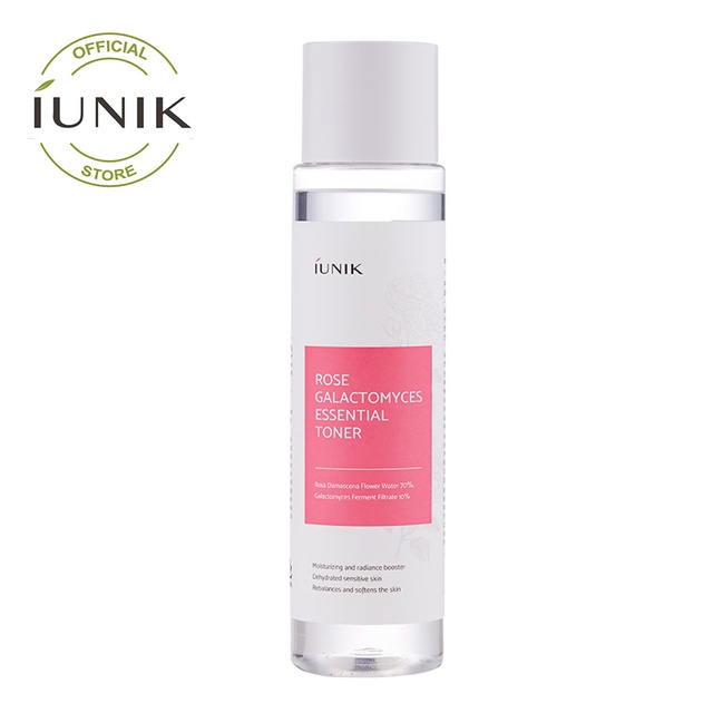 Nước cân bằng cấp ẩm và sáng da chiết xuất hoa hồng IUNIK Rose Galactomyces Essential Toner 200ml