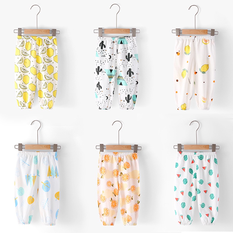 Sun baby Quần Ngủ cotton Lụa Mềm Thân Thiện Với Làn Da Chống Muỗi In Họa Tiết Hoạt Hình Dễ Thương Mùa