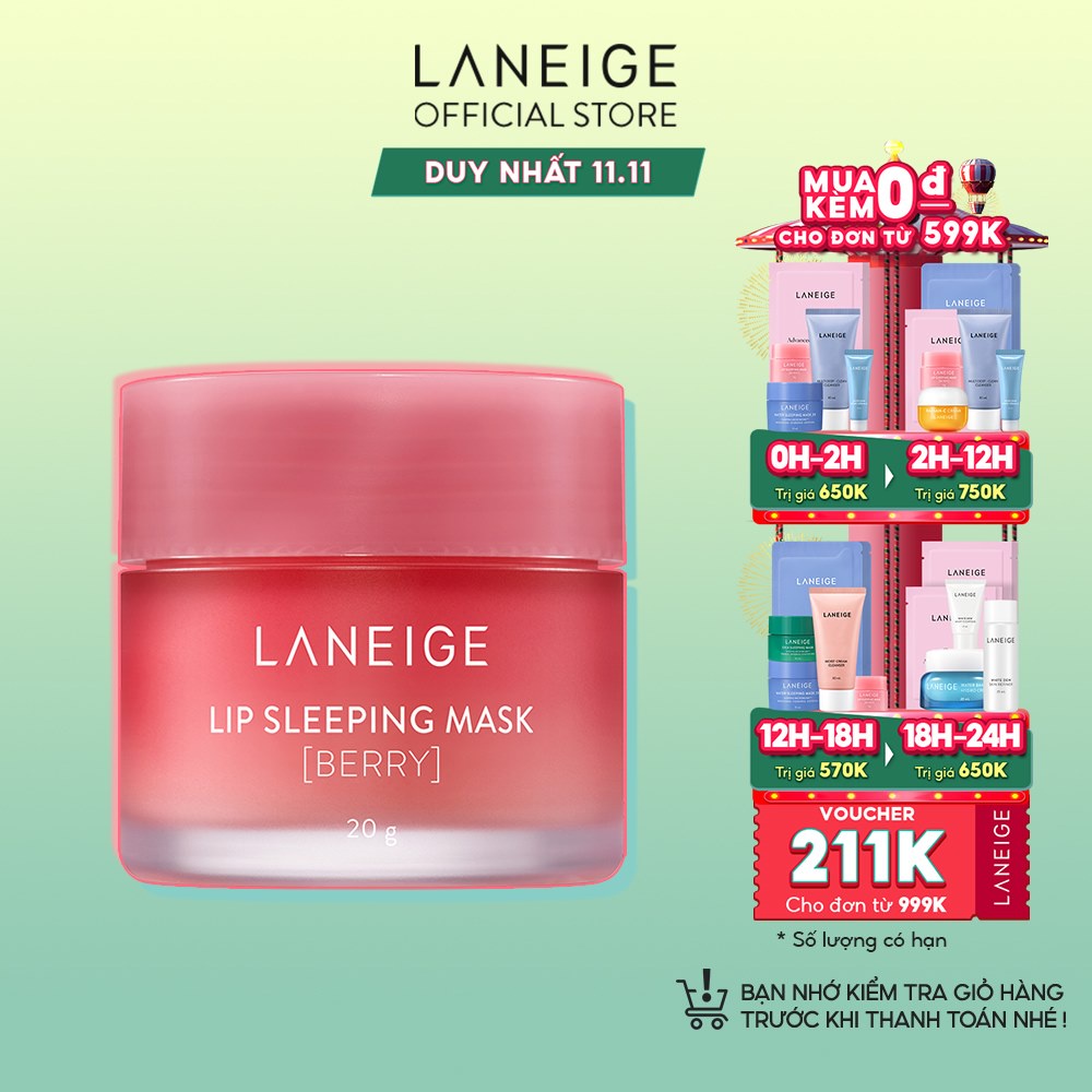 [Mã FMCGMALL -8% đơn 250K] Mặt nạ ngủ dành cho môi Laneige Lip Sleeping Mask 20G