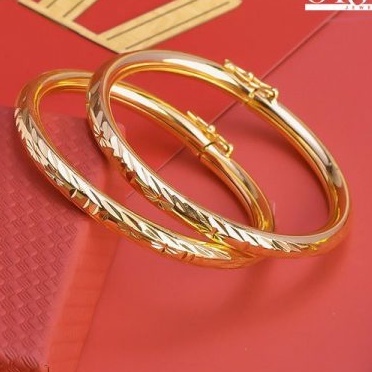 Lắc Tay Vàng Nữ, Vòng Tay trơn Mạ Vàng 24k Cao Cấp L128