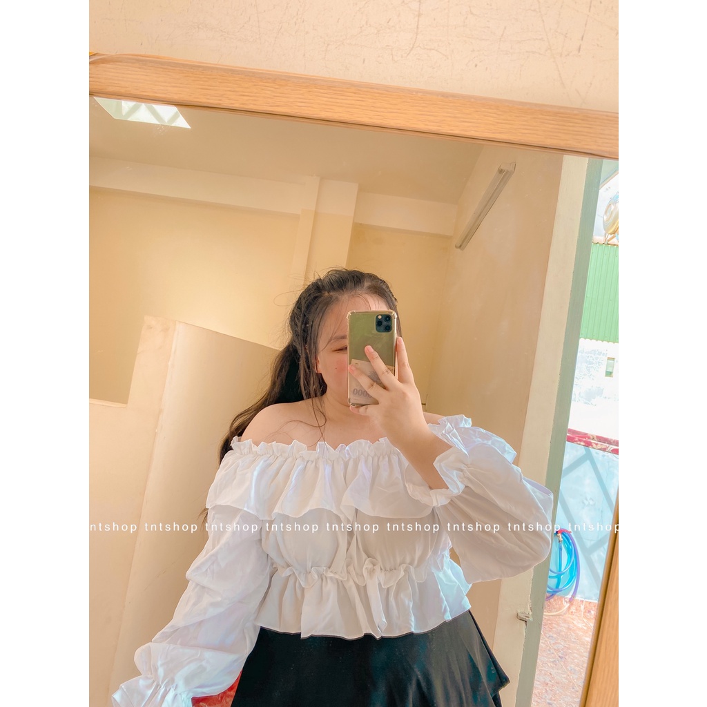 Áo trễ vai bánh bèo xinh [TNT Shop Bigsize 60kg 90kg]