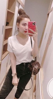 Áo thun cổ tim  đủ màu