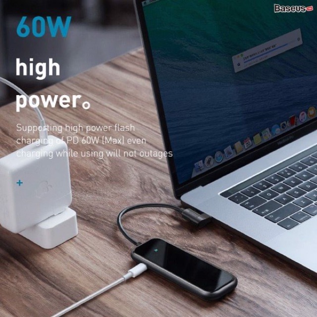 Hub chuyển đa năng Baseus Superlative Multifunctional 5 in 1 (Type-C to 3xUSB3.0+HDMI+PD)